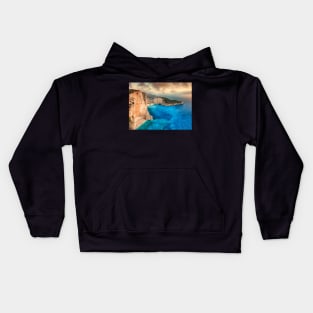 The famous Navagio (shipwreck) in Zakynthos island, Greece Kids Hoodie